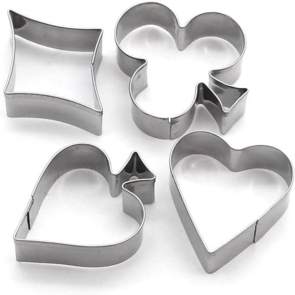Poker Cookie Cutter, 4 Pieces Poker Stainless Steel Cookie Cutters-NWT